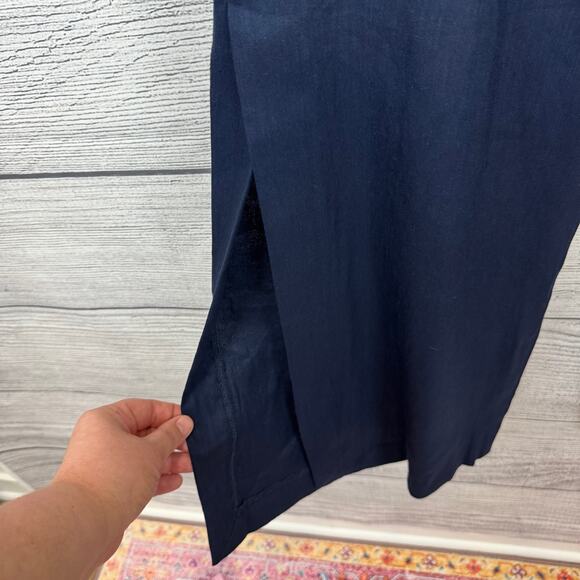 Antonio Melani Women's Navy Blue Tammy Wide Leg Linen Pants Size 10 - Picture 3 of 10